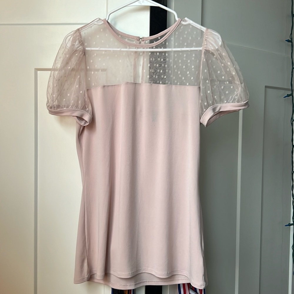 Express Blush Mesh Top